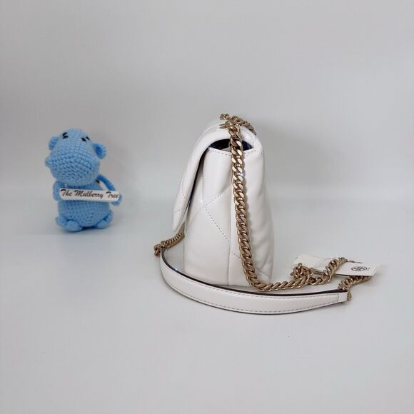 Tory Burch Small Kira Diamond Quilt Leather Shoulder Bag Crossbody 154706 Blanc - Picture 2 of 11